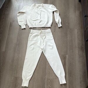 YLLW the Label Cream Knit Sweater and Jogger Set
